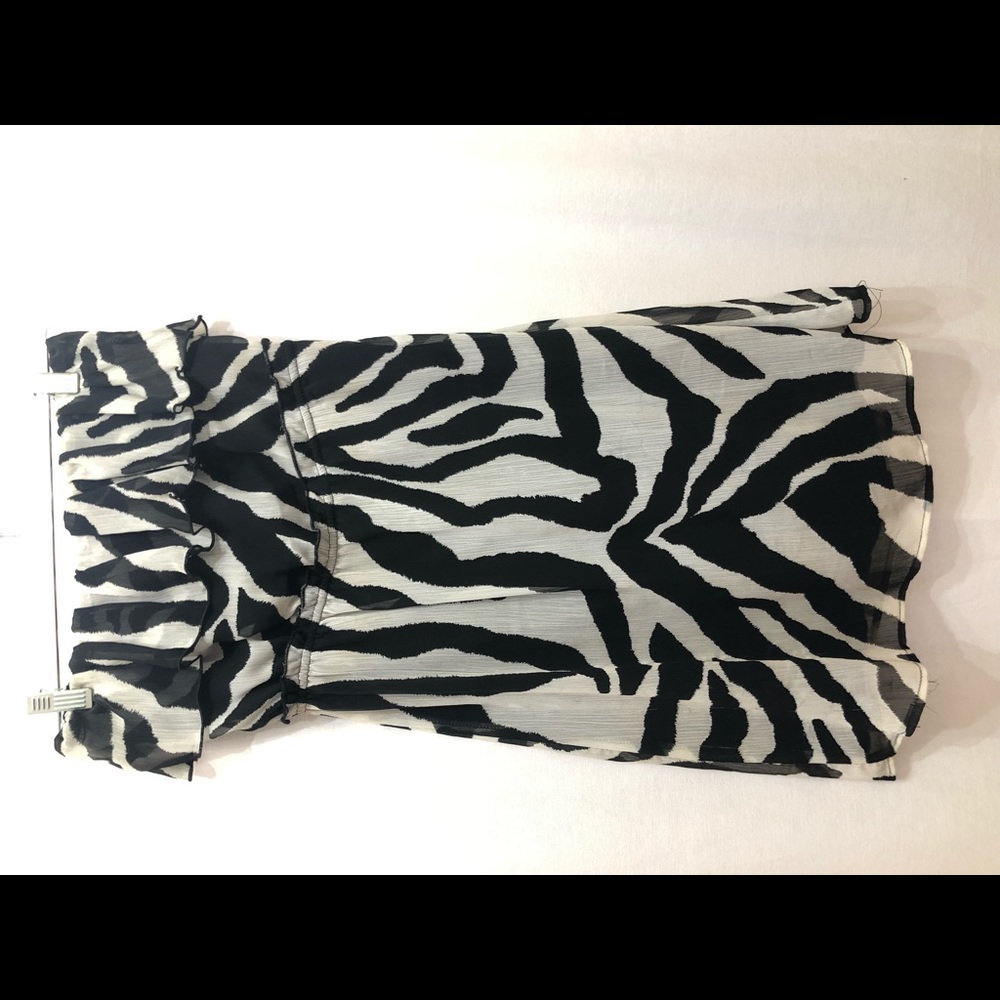 Zebra print strapless dress